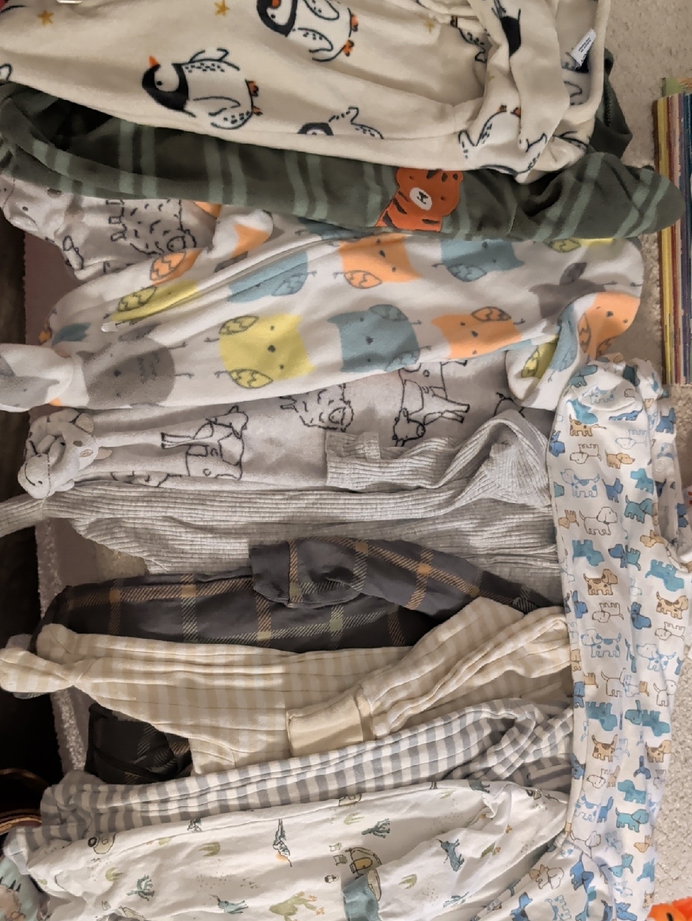 Baby Boy NEWBORN Pajamas LOT Of 10